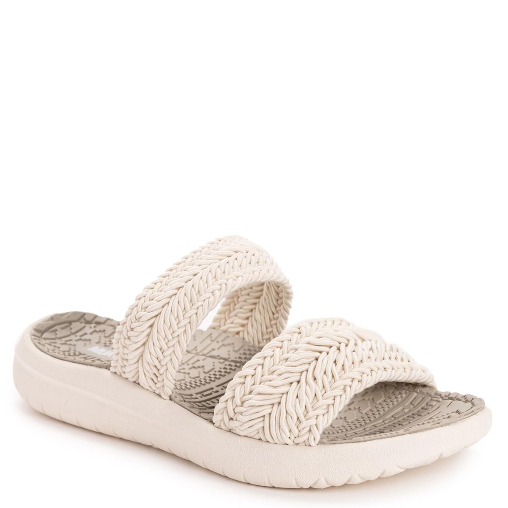 MUK LUKS Women's Stella Sandal, Neutral, 6