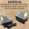 GOTICAL Mini RMR Red Dot Sight Mount Riser with QD Quick Detach Auto Lock fit 20mm Picatinny Rail Base, Airsoft RMR Style Mini Red DOT Sight w/Side ON/Off Switch view 2