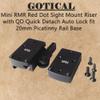 GOTICAL Mini RMR Red Dot Sight Mount Riser with QD Quick Detach Auto Lock fit 20mm Picatinny Rail Base, Airsoft RMR Style Mini Red DOT Sight w/Side ON/Off Switch view 3