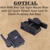 GOTICAL Mini RMR Red Dot Sight Mount Riser with QD Quick Detach Auto Lock fit 20mm Picatinny Rail Base, Airsoft RMR Style Mini Red DOT Sight w/Side ON/Off Switch view 4