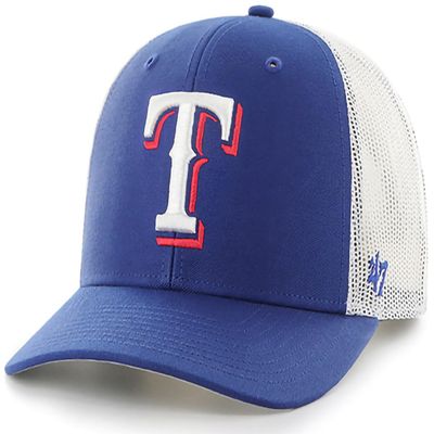 47 MLB Trucker Snapback Adjustable Hat, Adult One Size Fits All - Texas Rangers, Texas Rangers Blue