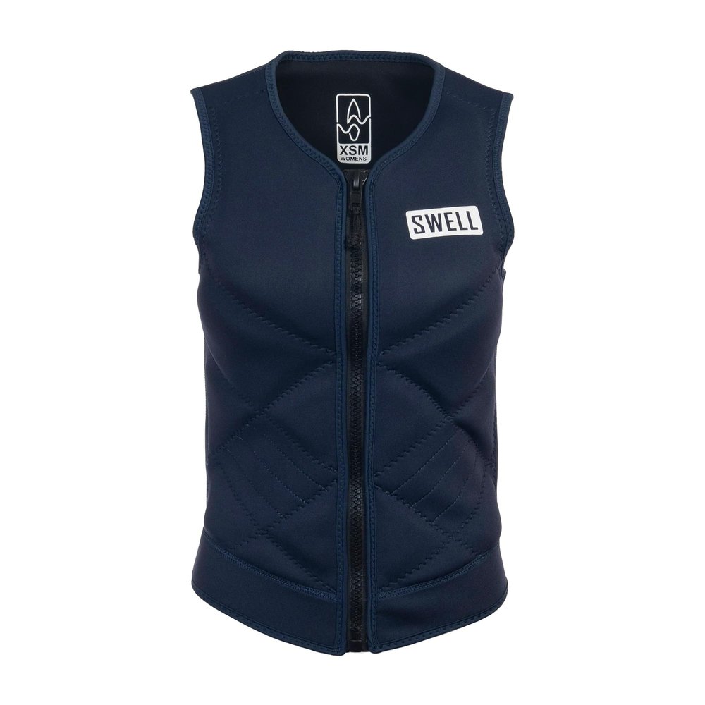 Womens Neoprene Wakesurf Comp Vest - Designed Exclusively for Wake Surfing, but Great for All Other Watersports Activities! (Navy, Large)
