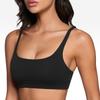 INGIA Women's Square Scoop Neck Sports Bra Thin Strap Padded Low Impact Yoga Bra Wireless Workout Crop Top Black X-Large view 2