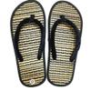 Women's Bamboo Flip Flop,Straw Beach Sandals Handmade,Straw Footwear (6, Black & White) view 1