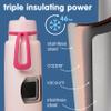 b.box 34oz Insulated Water Bottle w/Straw - Keeps Drinks Cold up to 46 Hours, Flip-top, Leak-Proof Stainless Steel Water Bottle with Lid & Straw for Travel, Gym & School - Pink Paradise view 3