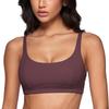 INGIA Women's Square Scoop Neck Sports Bra Thin Strap Padded Low Impact Yoga Bra Wireless Workout Crop Top Americano (Plumbrown) X-Large view 1