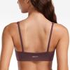 INGIA Women's Square Scoop Neck Sports Bra Thin Strap Padded Low Impact Yoga Bra Wireless Workout Crop Top Americano (Plumbrown) X-Large view 3
