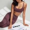 INGIA Women's Square Scoop Neck Sports Bra Thin Strap Padded Low Impact Yoga Bra Wireless Workout Crop Top Americano (Plumbrown) X-Large view 4