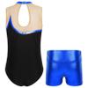Loyan Gymnastics Leotards for Girls with Shorts Ballet Dance Outfits Tumbling Biketards Athletic Dancewear Royal Blue 6 Years view 2