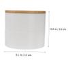 LIFKOME Multi-layer Bamboo Jewelry Organizer Box for Earrings Rings Necklaces Creative Rotating Storage for Home Jewelry Shops White view 3