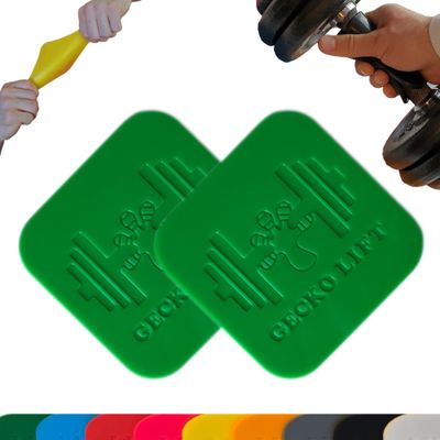 GECKO LIFT Premium Silicone Grip Pads, Soft Non-Slip Weight Lifting Glove Alternative (Green 2THICK)