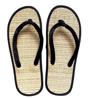 Women's Bamboo Flip Flop,Straw Beach Sandals Handmade,Straw Footwear (6.5, Natural color)