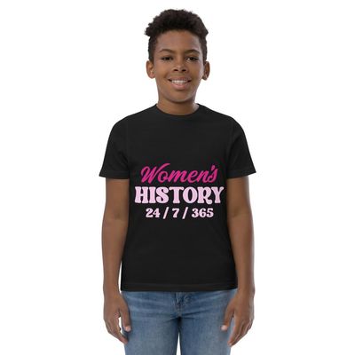 Youth Jersey t-Shirt Women's History Black