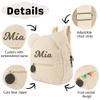MT WORLD Toddler Backpack Personalized Small Girls Backpack with Embroidered Name - Teddy Bear Daycare Fuzzy Backpacks for Baby Girl - Custom Beige Plush Teddy Backpacks Sherpa Knapsacks for Babies view 3