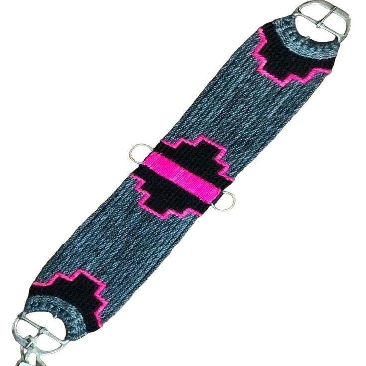CHEVAL's Premium Horse Western Mohair Wool Cinch 28" - Breathable Saddle Cinch with Stainless Steel Buckles - Durable and Comfortable Equestrian Gear- Ideal for Trail Riding, Barrel Racing (MG-13)