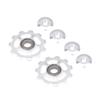 Happyyami 2pcs Aluminum Alloy Rear Derailleur Pulley Durable Bike Accessory for Mountain Bicycles Easy Installation Silver Color Compatible Systems view 1