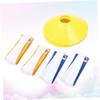 BCOATH 8-Pack Boys and Girls Flag Football Waist Belt Set American Football Training Accessory Rugby Training Webbing 2 White 2 with Flags Yellow Plate Cone Markers view 2
