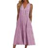 Short Sleeve Summer Dresses for Women 2025 Beach Tie Front Button Down Striped Pleated Long Sleeve Fall/Winter Maxi Dress for Women Women Dressy Tops and Blouses Elegant Wedding Guest view 1