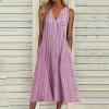 Short Sleeve Summer Dresses for Women 2025 Beach Tie Front Button Down Striped Pleated Long Sleeve Fall/Winter Maxi Dress for Women Women Dressy Tops and Blouses Elegant Wedding Guest view 2