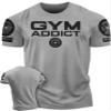 Gym Addict Workout Shirts for Men, Funny Lifting T-Shirt (MD, Grey Branded) view 1