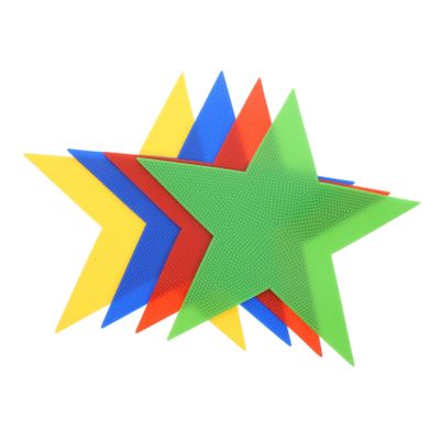 Milisten 4pcs Non-Slip Spot Markers for Classroom Training Floor Markers Red Blue Fluorescent Green Yellow Easy to Remove Vibrant Star Design for Sports and Exercise
