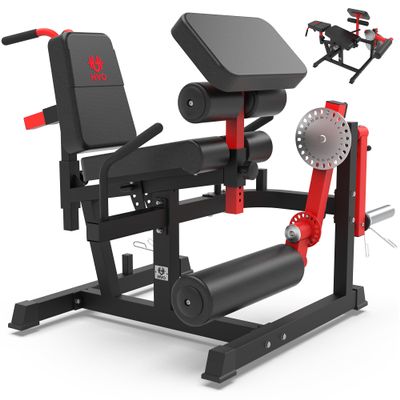 HVO Leg Curl Machine Extension - Leg Extension Machine Workout for Home Gym Fitness Equipment Commercial Grade Seated Lying Hamstring Curl Adjustable Bicep Preacher Curl Pad