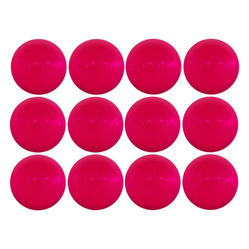 Mylec Street Hockey Balls, No-Bounce Hockey Balls, Perfect for Play at 30-60 Degrees F, Durable Construction, Stree & Roller Hockey Ball for Outdoor Play - Pink 12 Pack