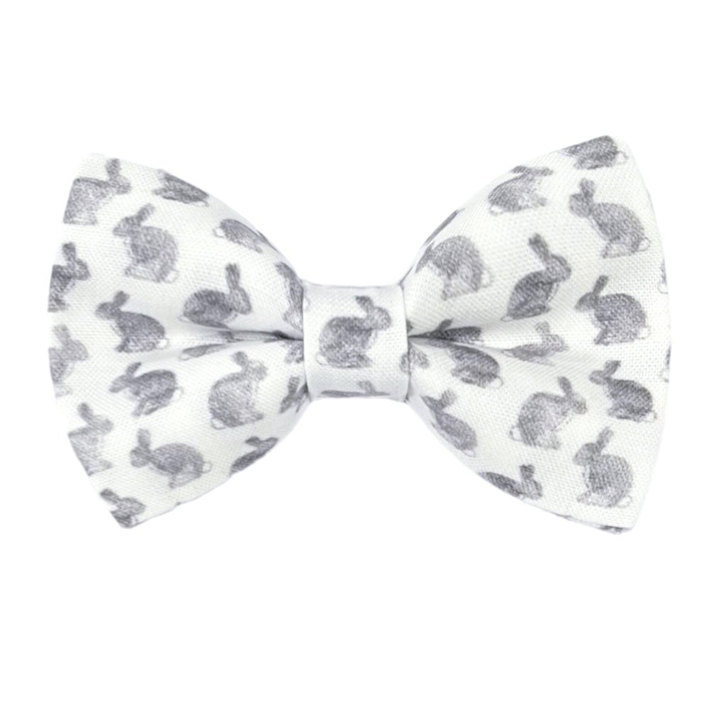 Pre-tied Bow Tie, Easter Bowties- Adjustable Bow Ties for Boys, Gray Bunnies Easter Bow Ties