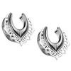 Pierced Owl 316L Stainless Steel Shield Filigree Saddle Tunnels, Sold as a Pair (Silver Tone, 16mm (5/8")) view 1