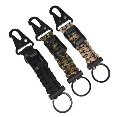 Tactical Pro Supply - Paracord Keychain for Mens with Bottle Opener Gadget, Quality Metal Material, Universal Everyday Carry Pocket, and Backpack Tool, 12+ feet of Paracord