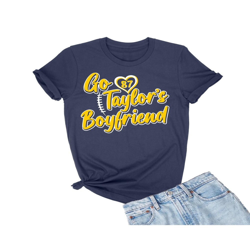 5X-Large Navy Blue Mens Script Go Taylor's Boyfriend T-Shirt