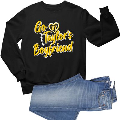 5X-Large Black Mens Script Go Taylor's Boyfriend Sweatshirt Crewneck