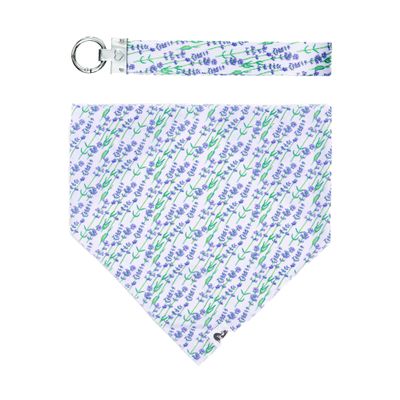 Thoughtful Gift Idea for Dog Owners - Dog Bandana and Matching Wristlet Keychain Set - Colorful, Premium Bandana and Engraved Wristlet Keychain - Dog Mom Set (M/L, Lavender)