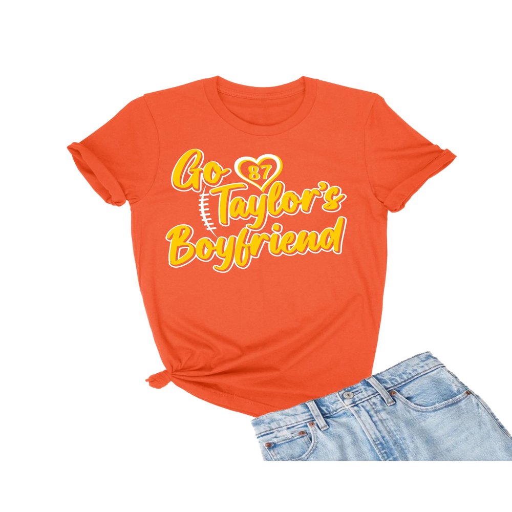 4X-Large Orange Mens Script Go Taylor's Boyfriend T-Shirt