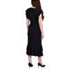 NY Collection Petite Flutter Sleeve Ruffle Midi Dress Black PL view 2
