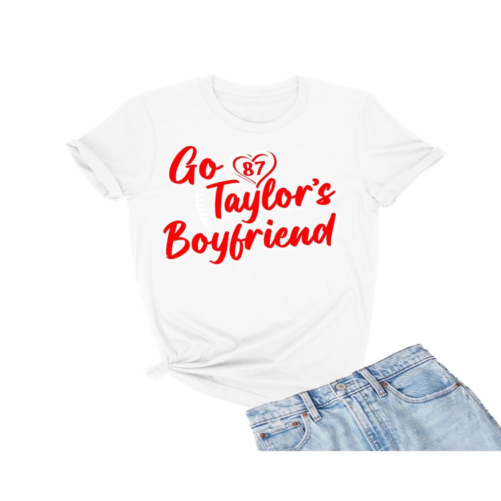 5X-Large White Mens Script Go Taylor's Boyfriend T-Shirt