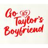 5X-Large White Mens Script Go Taylor's Boyfriend T-Shirt view 4