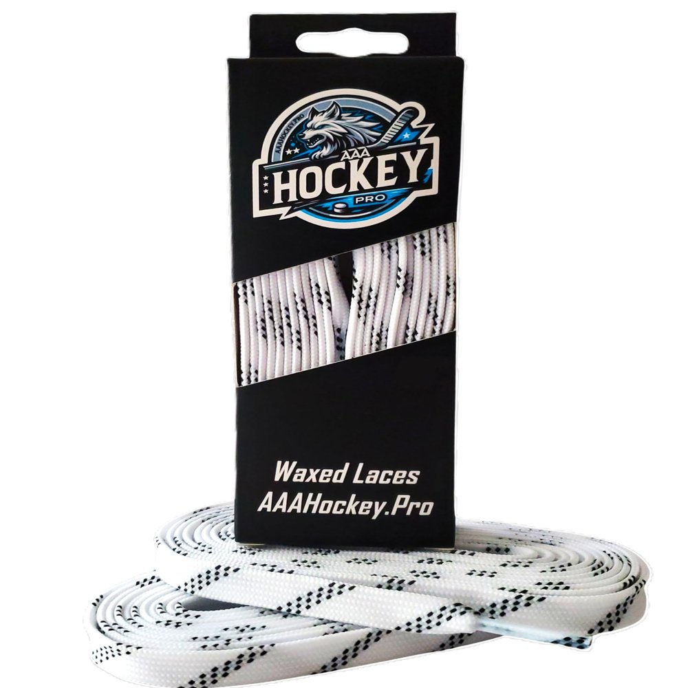 AAA Hockey Pro Waxed Hockey Laces (White - Classic, 84" / JR 3.5 - SR 5)