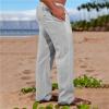 Mens Linen Harem Pants Cottton Casual Loose Fit Beach Drawstring Elastic Waist Yoga Trousers Lightweight Work Hiking Pants Loose Fit Summer Clothes Grey view 3