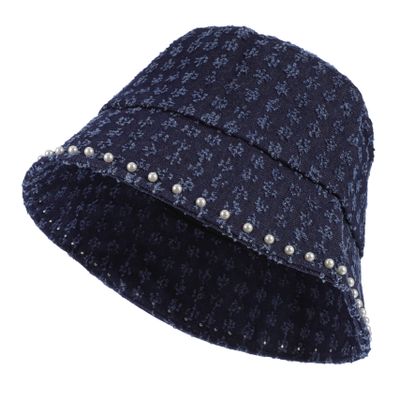 PACKOVE Denim Bucket Hat for Women Cozy Fisherman Hat Wide Brim Unique Sun Headwear for Fishing Hiking and Beach Activities