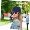 PACKOVE Denim Bucket Hat for Women Cozy Fisherman Hat Wide Brim Unique Sun Headwear for Fishing Hiking and Beach Activities view 3