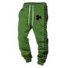 Men's St. Patrick's Day Lucky Shamrock Sweatpants Athletic Pants Traning Track Pants Joggers Athletic Fitness Fashion Urban Lifestyle Streetwear Bottoms for Men Soccer, Running Green view 1