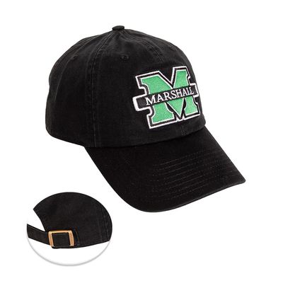 Desert Cactus Marshall University Baseball Hat Thundering Herd MU Brimmed Embroidered Hats Cap Adjustable Cloth Strap Adult (Style C) Black