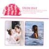 Milisten Retro Floral Petals Swimming Hat for Women Elegant Bathing Cap for Hair Comfortable Stylish Shower Hat for Use Blush view 3