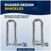 Five Oceans 3/16" Captive Screw Pin Long D Shackle, Stainless Steel- FO3679 view 4