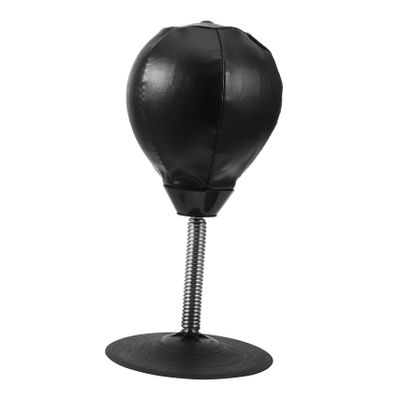 Sosoport Tabletop Boxing Ball Suction Cup for Stress Relief and Eye Coordination Training Black Punching Ball Spring Stand for and Agility Exercise