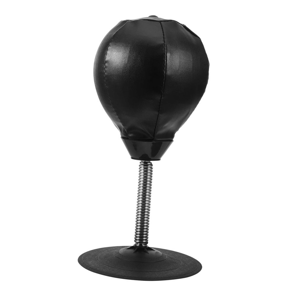 Sosoport Tabletop Boxing Ball Suction Cup for Stress Relief and Eye Coordination Training Black Punching Ball Spring Stand for and Agility Exercise