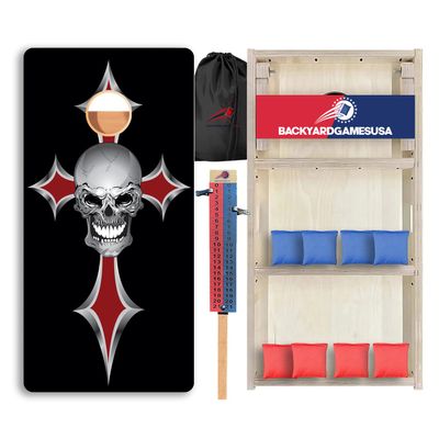 CornholeGamesUSA Pro Cornhole Boards Set | Made in USA | 3/4 Baltic Birch | No Bounce | Triple Thick Legs | Two Brace & Handles, Tournament 2x4 Regulation Set with Score Tower & Cornhole Bags