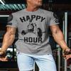 Gymish Lifestyle Happy Hour Deadlift Work Out T-Shirt, Weightlifting Gym Shirts (XL, Happy Hour Grey Branded) view 3