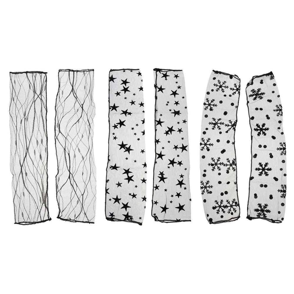 SUPVOX Women Lace Sunscreen Sleeves 3 Pairs Fingerless Arm Covers Uv Protection Breathable Cooling Lightweight for Outdoor Activities